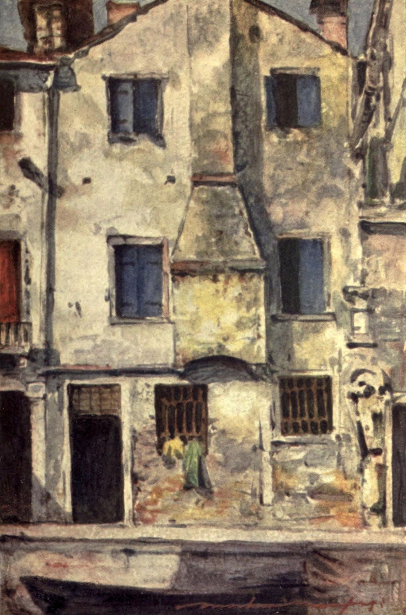Venice 1912 Chioggia house Canvas Art - Mortimer Menpes (18 x 24)