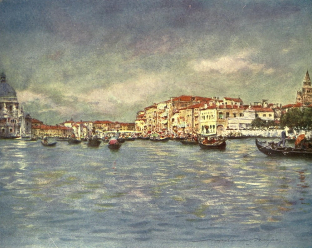 Venice 1912 Entrance to the Grand Canal Canvas Art - Mortimer Menpes (18 x 24)