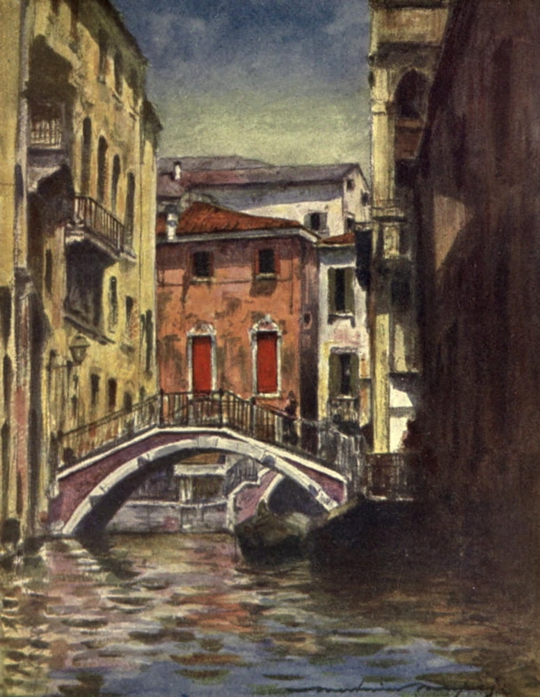Venice 1912 Osmarin Canal Canvas Art - Mortimer Menpes (18 x 24)