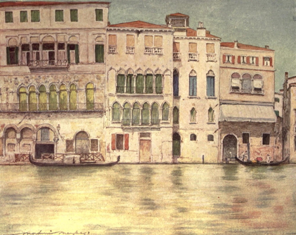 Venice 1912 Palazzi on the canal Canvas Art - Mortimer Menpes (18 x 24)