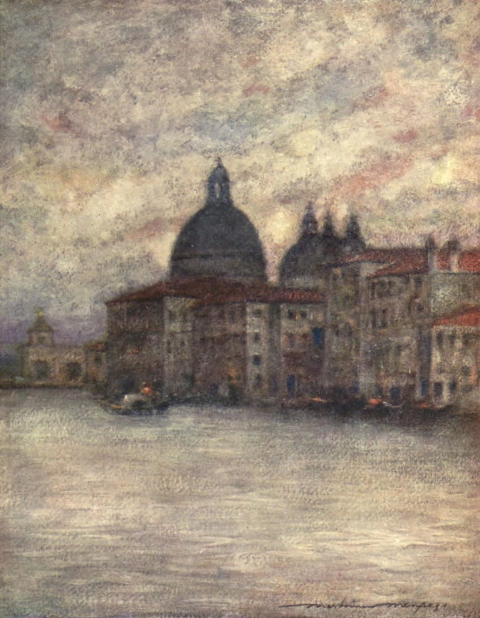 Venice 1912 Santa Maria Della Salute 2 Canvas Art - Mortimer Menpes (24 x 36)