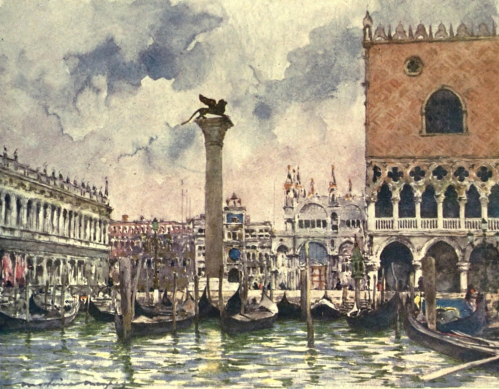 Venice 1912 St Marks Piazza Canvas Art - Mortimer Menpes (24 x 36)
