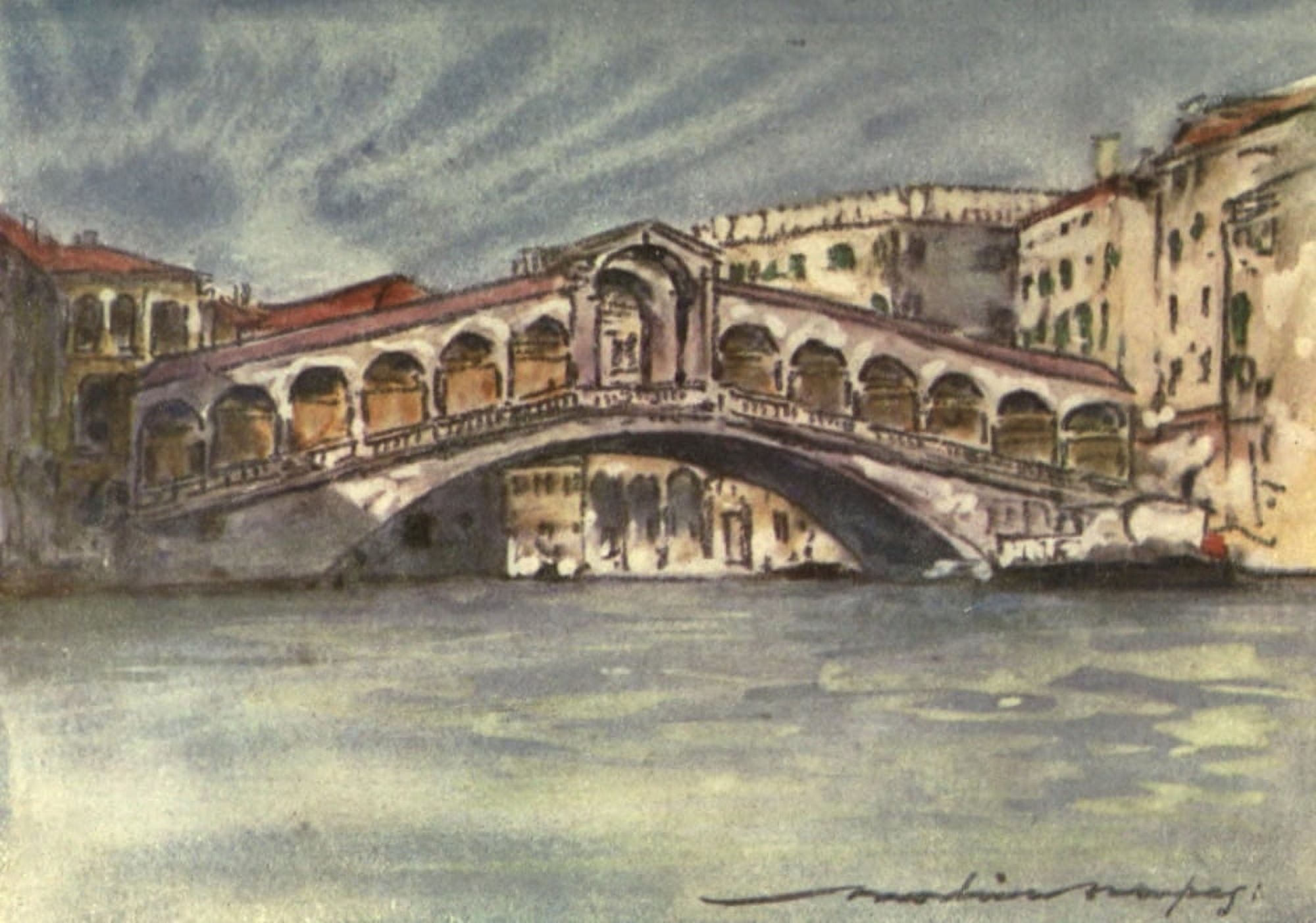 Venice 1912 The Rialto Canvas Art - Mortimer Menpes (24 x 36)