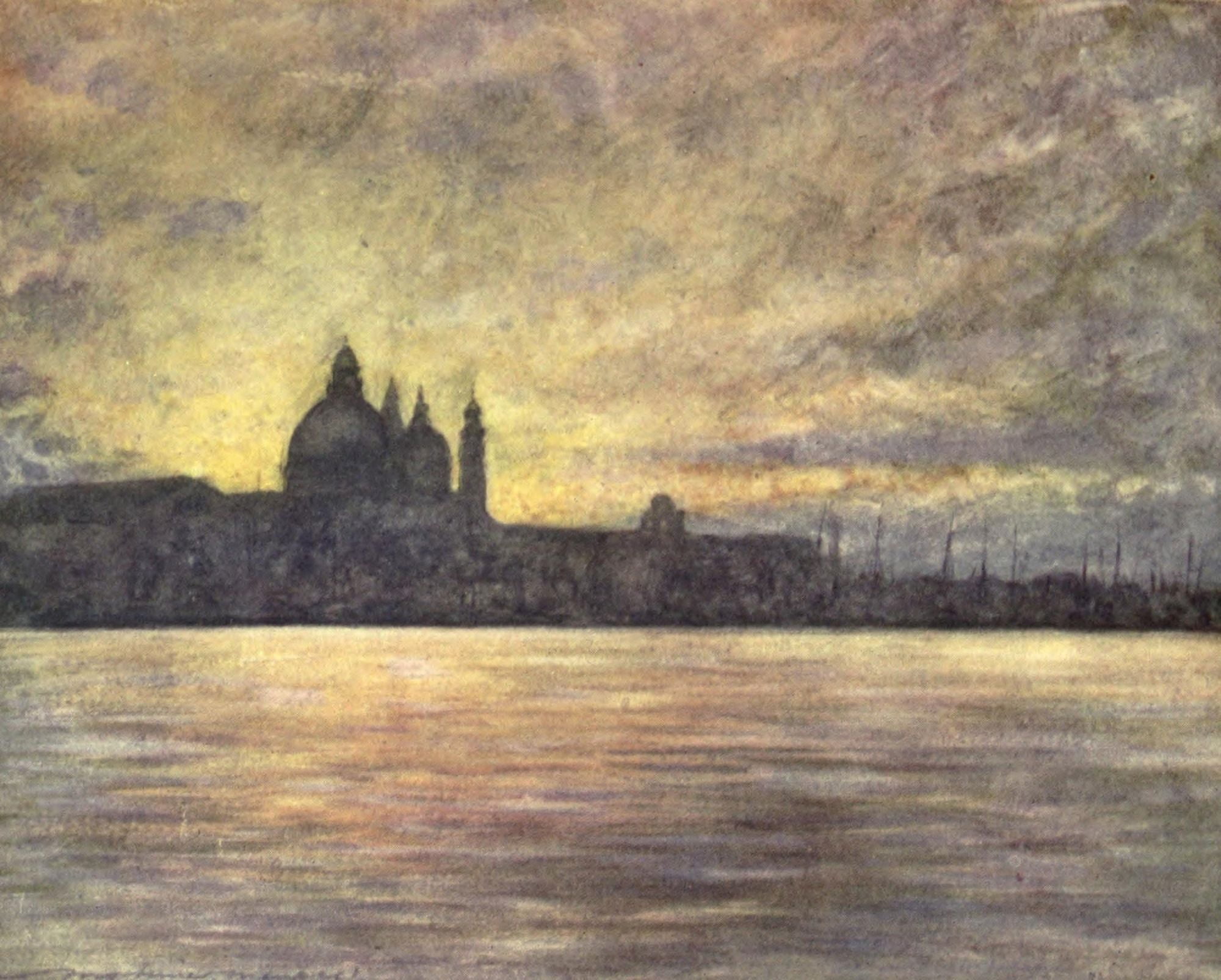 Venice 1912 The Salute at Sunset Canvas Art - Mortimer Menpes (18 x 24)