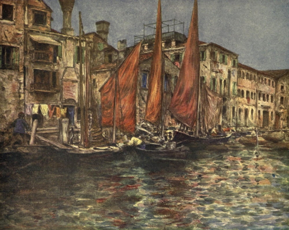Venice 1912 The fish market Canvas Art - Mortimer Menpes (18 x 24)