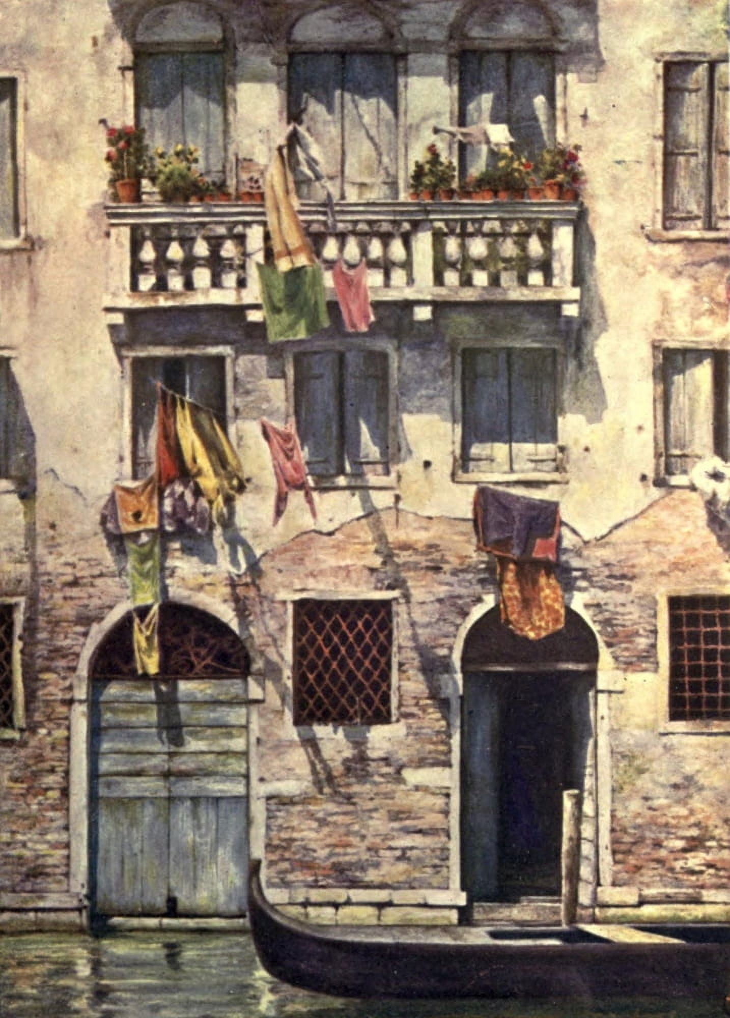 Venice 1912 The weekly wash Canvas Art - Mortimer Menpes (24 x 36)