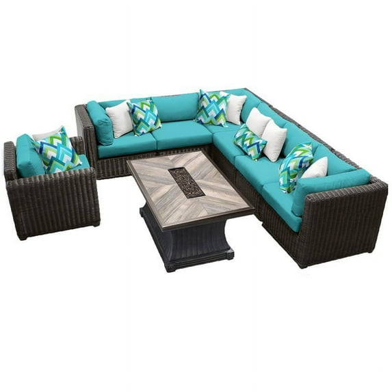 Venice 8 Piece Outdoor Wicker Patio Furniture Set 08i in Aruba
