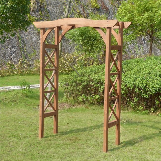 Venice Hemlock Wood Garden Arbor with Lattice Sides