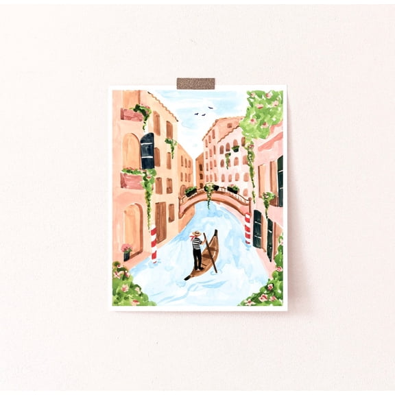 Venice Art Print, Summer Charm (Archival Giclée, Multiple Sizes) Poster Art Print Home Decor, Unframed Canvas Size 12x18 F03.1.20l692