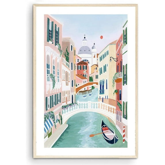 Venice Art Print, Venezia Italy Art Print, Venice Painting, Travel Gift, Travel Poster, Engagement, Wedding, Anniversary, Housewarming Gift (Unframed) (9x11)
