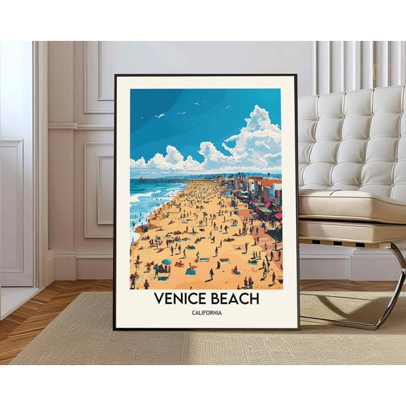 Venice Beach Boardwalk Poster, Unframed Paper Poster 8x10in