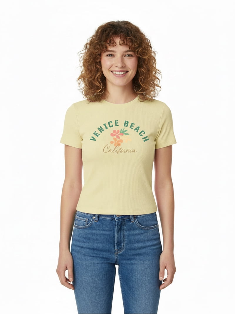 Feeling Spicy Women's Graphic Cropped Baby Tee with Short Sleeves