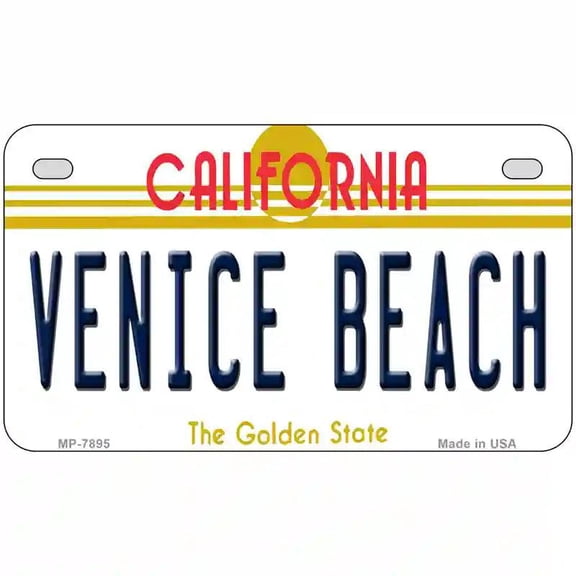 Venice Beach California Novelty Metal License Plate 7" x 4" Motorcycle (MP)