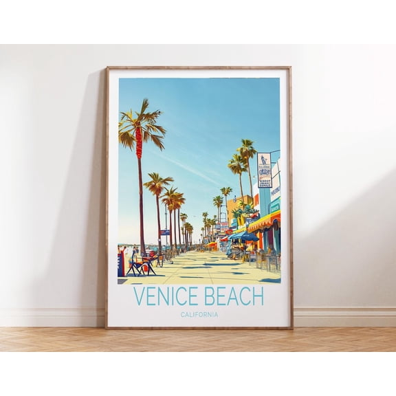 Venice Beach California Urban Coast Wall Art Unframed Paper Print