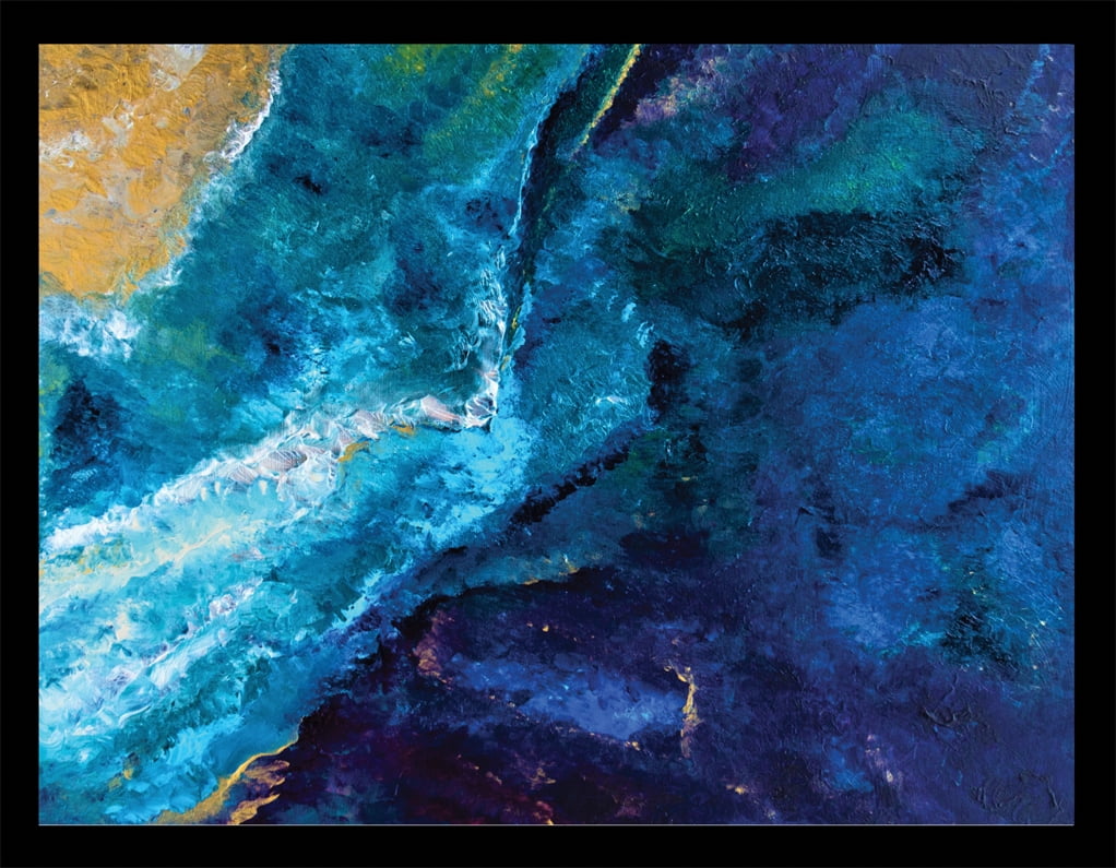 Venice Beach Collection's Abstract Sea by Artist Sarah 14x18 Framed Print