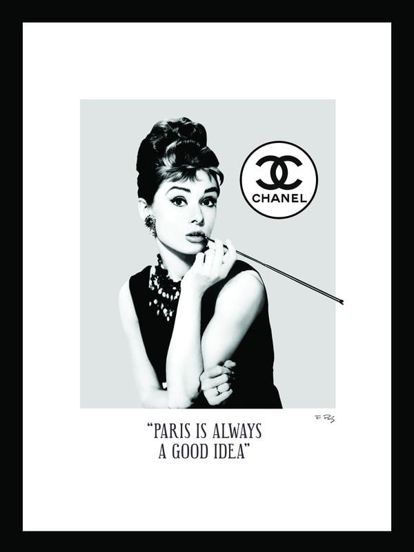 Venice Beach Collections Audrey Hepburn Paris 14x18 Framed Artwork