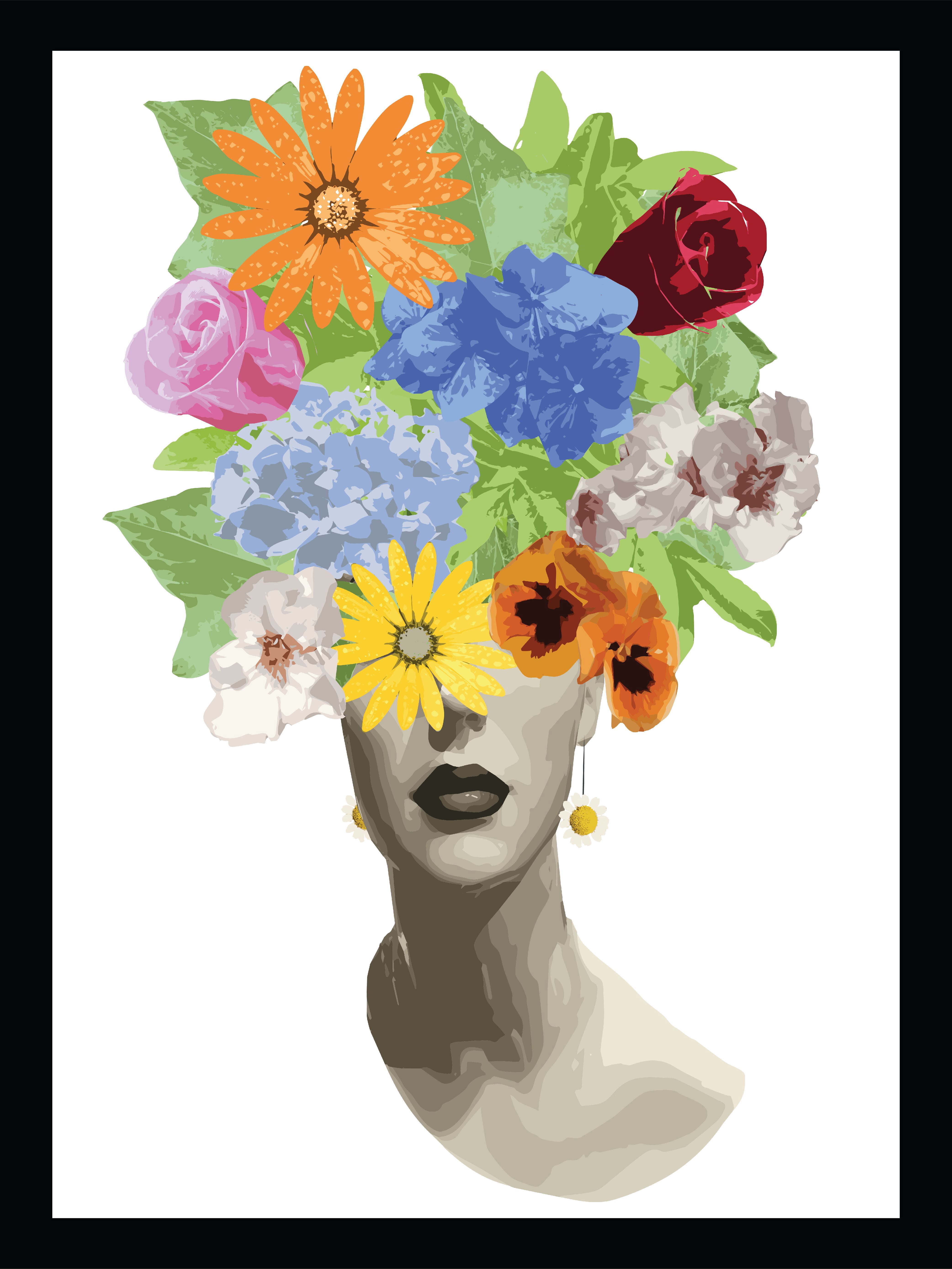 Venice Beach Collection's Beauty From Within Flowerhead 14x18 Framed Print