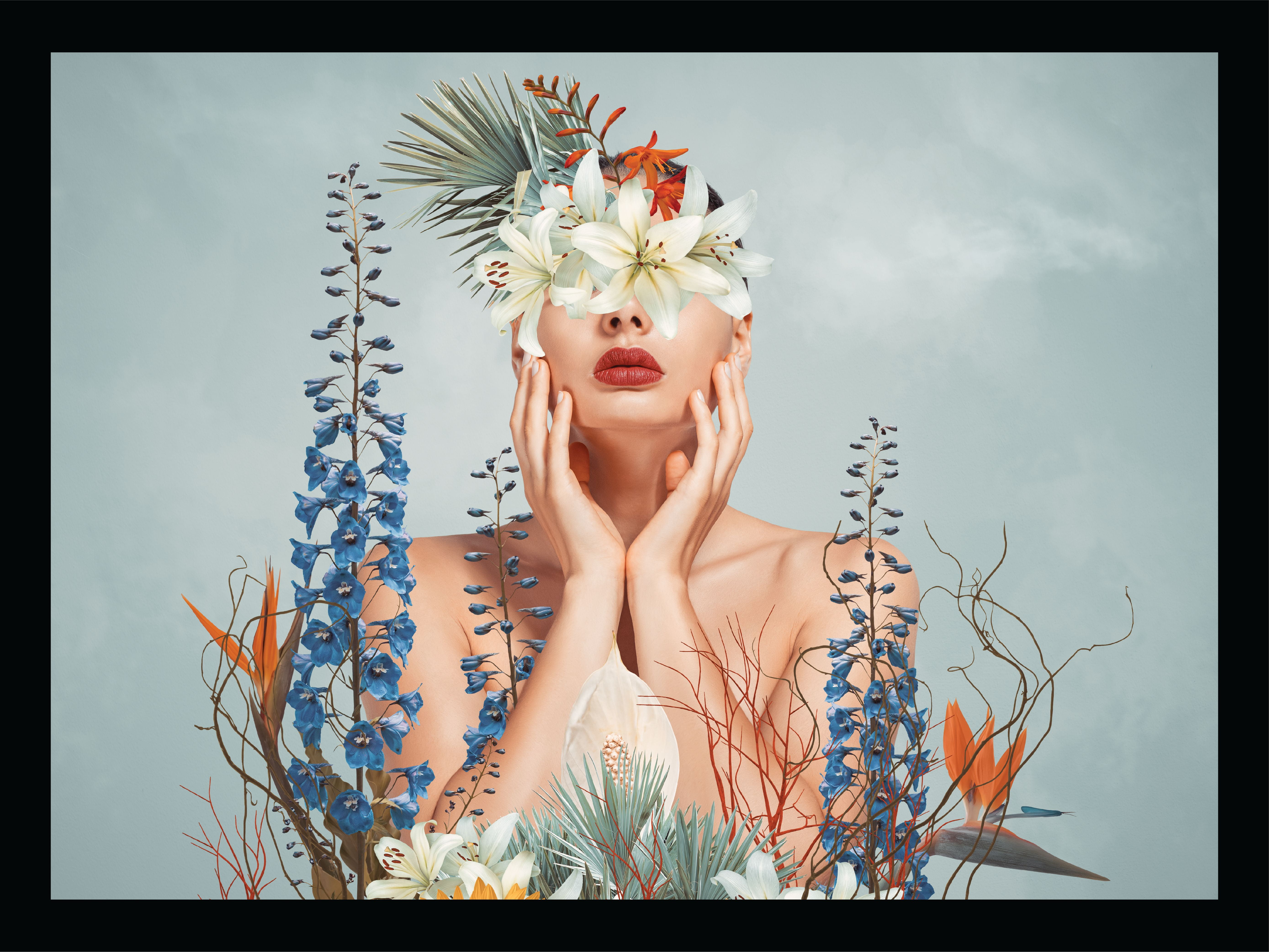 Venice Beach Collection's Beauty From Within Flowerhead 14x18 Framed Print