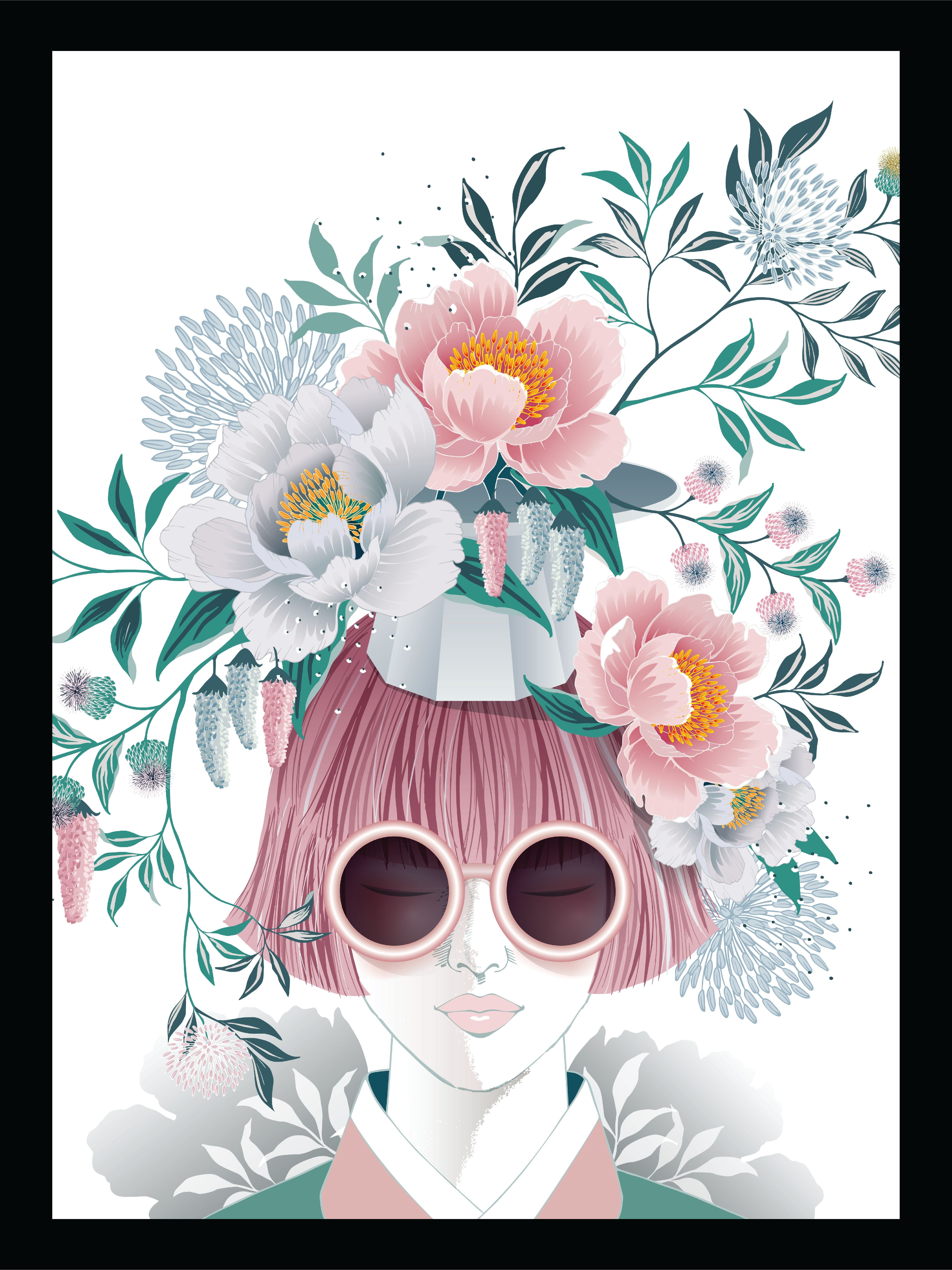 Venice Beach Collection's Beauty From Within Flowerhead 14x18 Framed Print