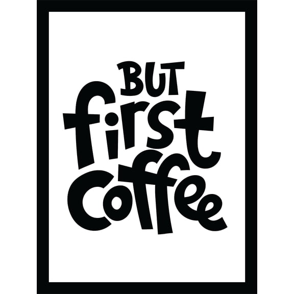 Venice Beach Collection's But First Coffee 14x18 Framed Print
