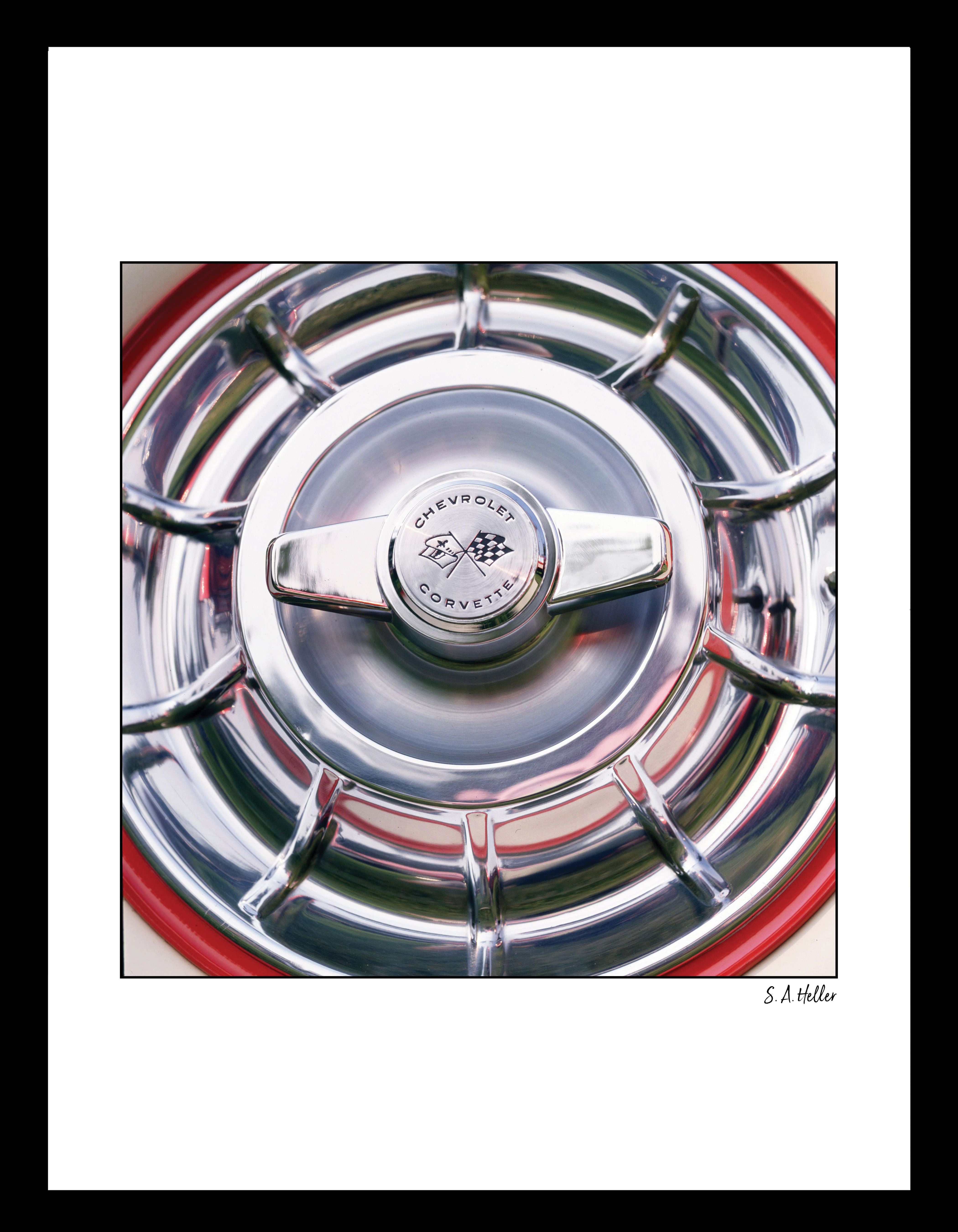 Venice Beach Collection's Classic Chevy Hubcap, photographed by Steven A. Heller 14x18 Framed Print