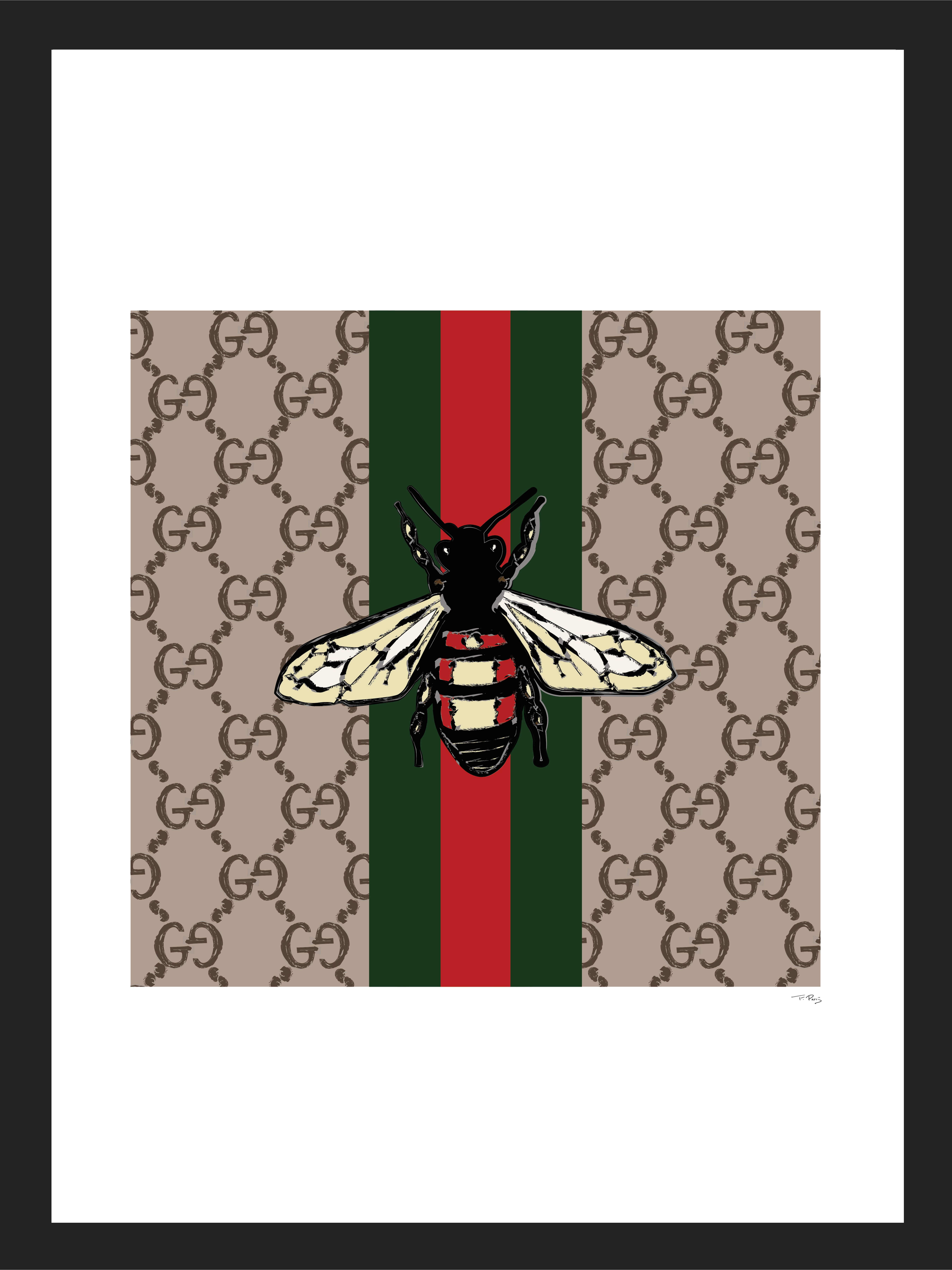 Venice Beach Collection's Designer Fashion Bee 14x18 Framed Print