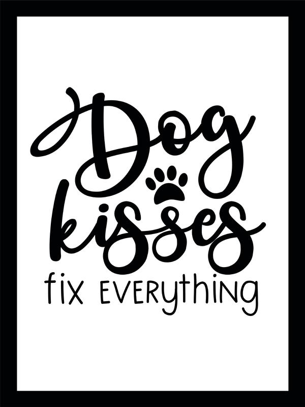 Venice Beach Collection's Dog Kisses Fix Everything 14x18 Framed Print