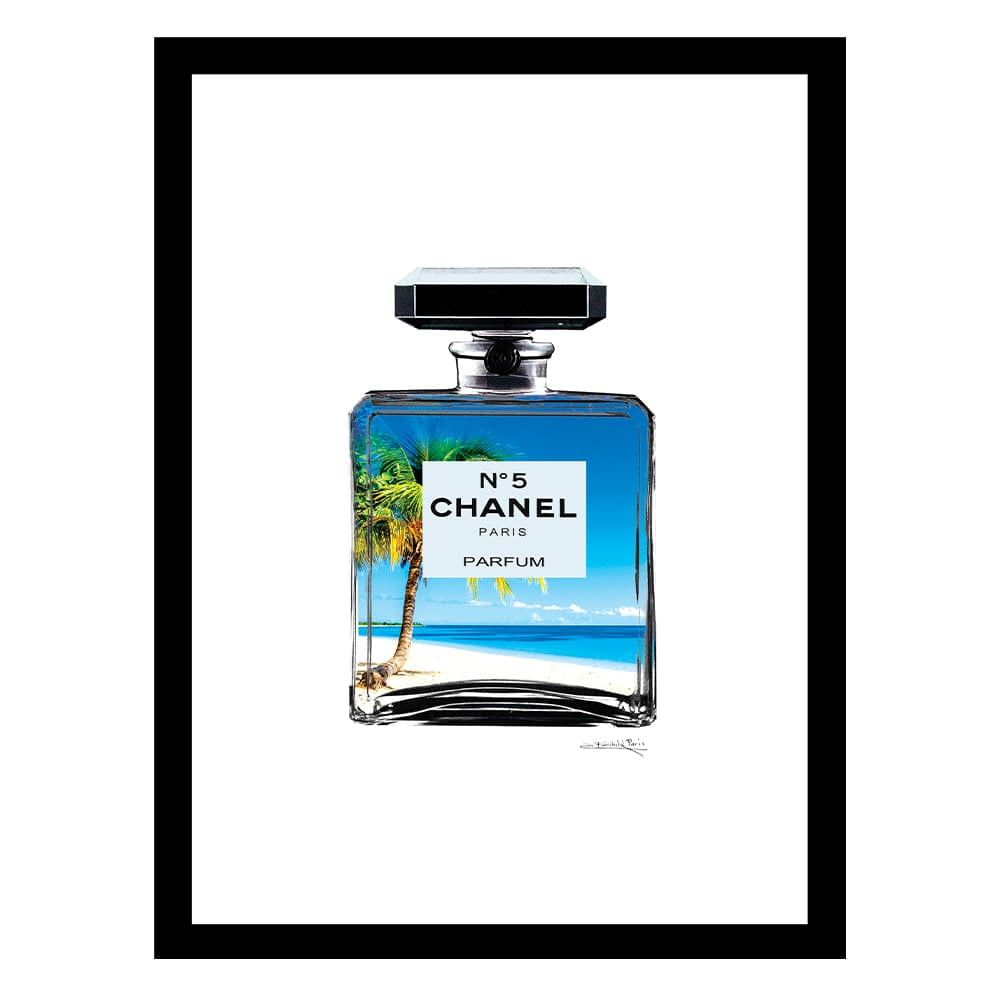 Venice Beach Collection's Fashion Designer Beach Scene Perfume Bottle 14x18 Framed Print
