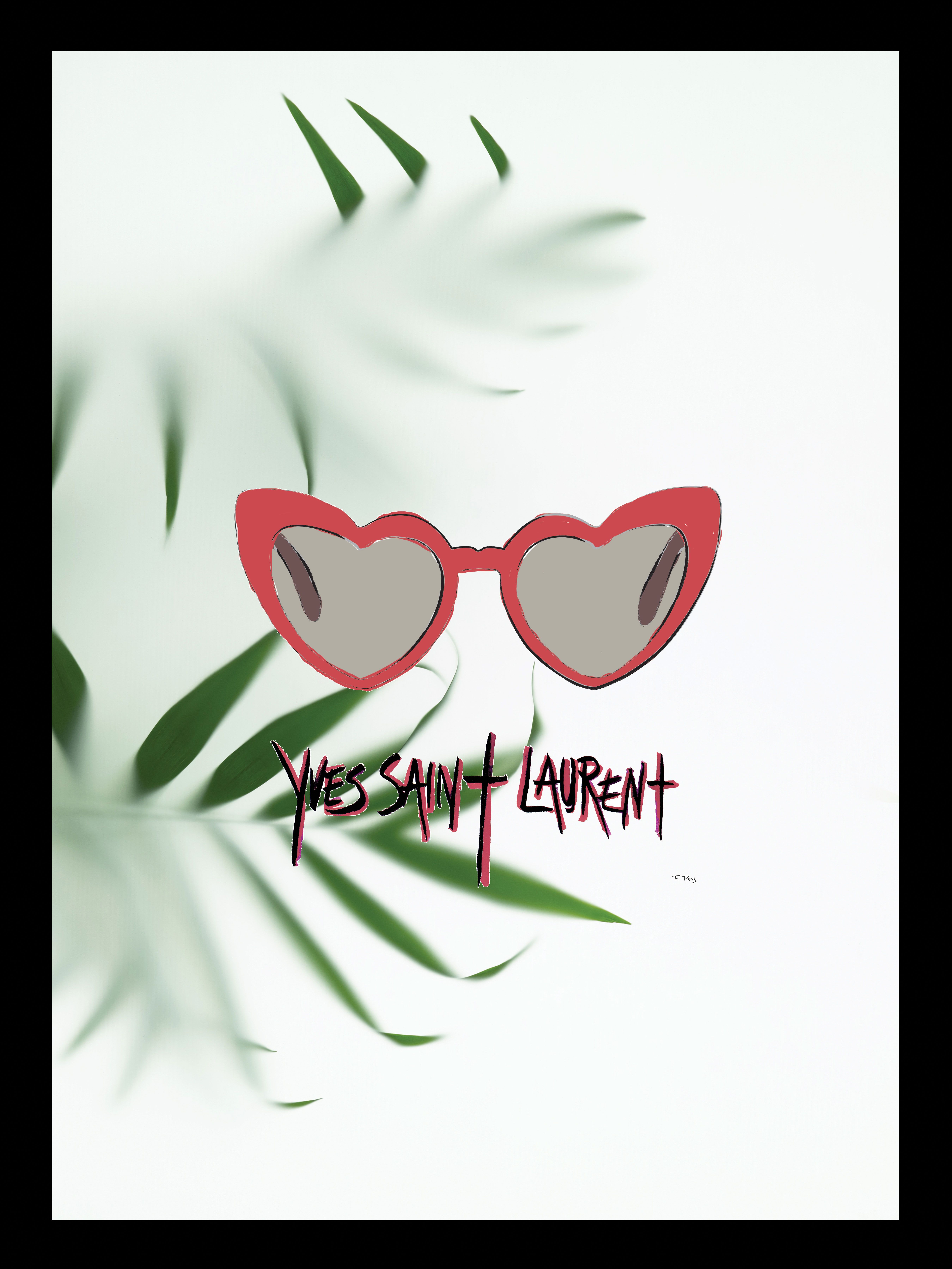 Venice Beach Collection's Heart-Shaped Glam Fashion Sunglasses 14x18 Framed Print