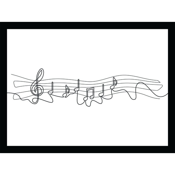 Venice Beach Collection's Music Notes Line Art 14x18 Framed Print
