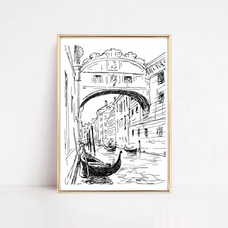 Venice Bridge Of Sighs Wall Art Print Minimal Travel Decor