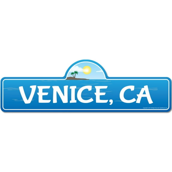 Venice CA California Beach Street Sign | Indoor/Outdoor | Surfer Ocean Lover Décor For Beach House Garages Living Rooms Bedroom | Signmission Personalized Gift