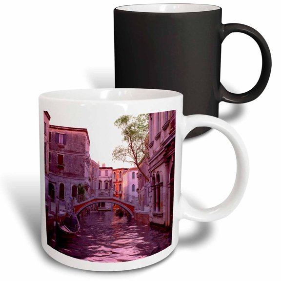 3drose, Venice Canal in the Twilight Light with Gondolas, 11oz Magic Transforming Mug