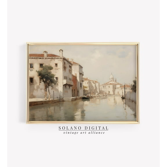Venice Canal Painting, Vintage Italy Wall Art, &nbsp;33 Wall Art, Modern Wall Decor, 8x12 UNFRAMED