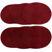 Venice Collections London Woven Spiral Table Placemats 16.9 X 13 Inches Oval Set of 6 Non-Slip Dining & Kitchen Table Mats Burgundy