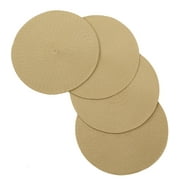 Venice Collections Vienna Woven Spiral Table Placemats 15 Inches Round Set of 4 Non-Slip Dining & Kitchen Table Mats Beige