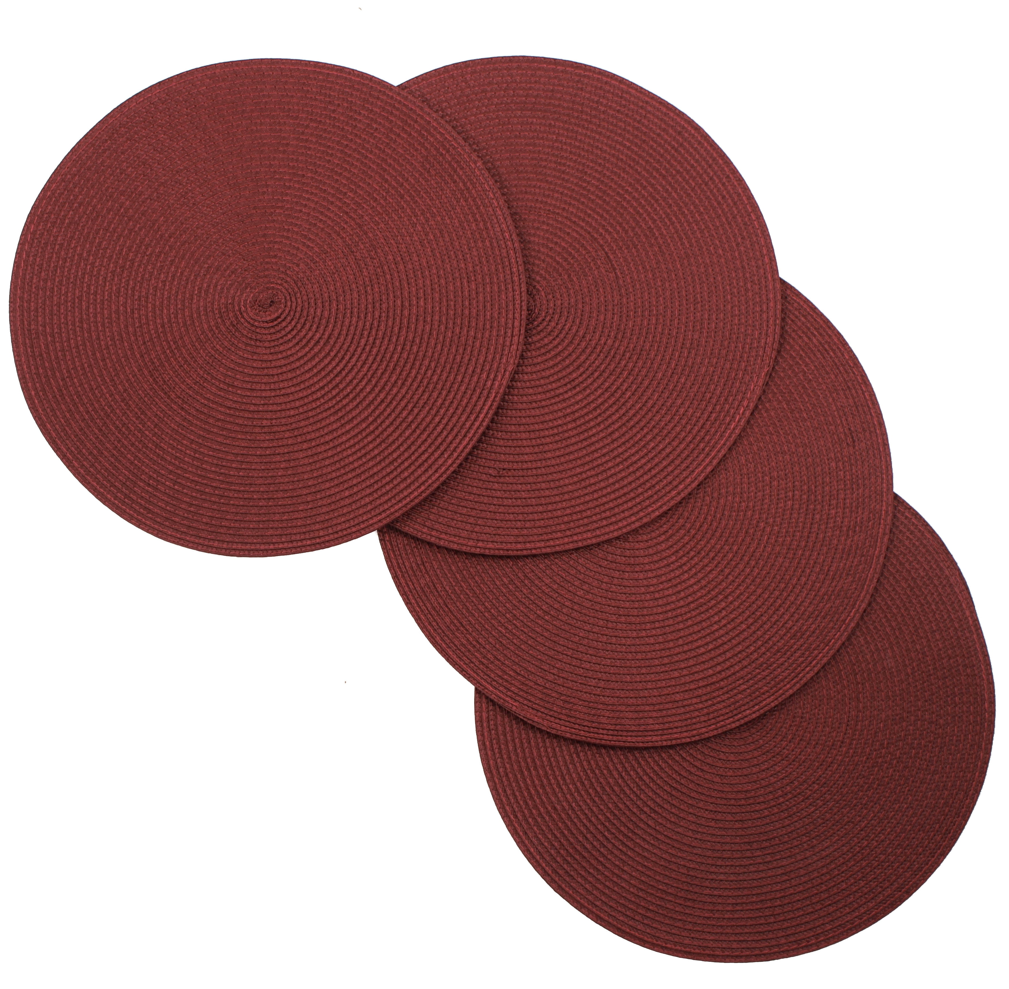 Scarlet Red Cotton and Polypropylene Round Placemats Set of 4