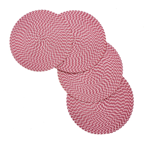 Venice Collections Vienna Woven Spiral Table Placemats 15 Inches Round Set of 4 Non-Slip Dining & Kitchen Table Mats Rose