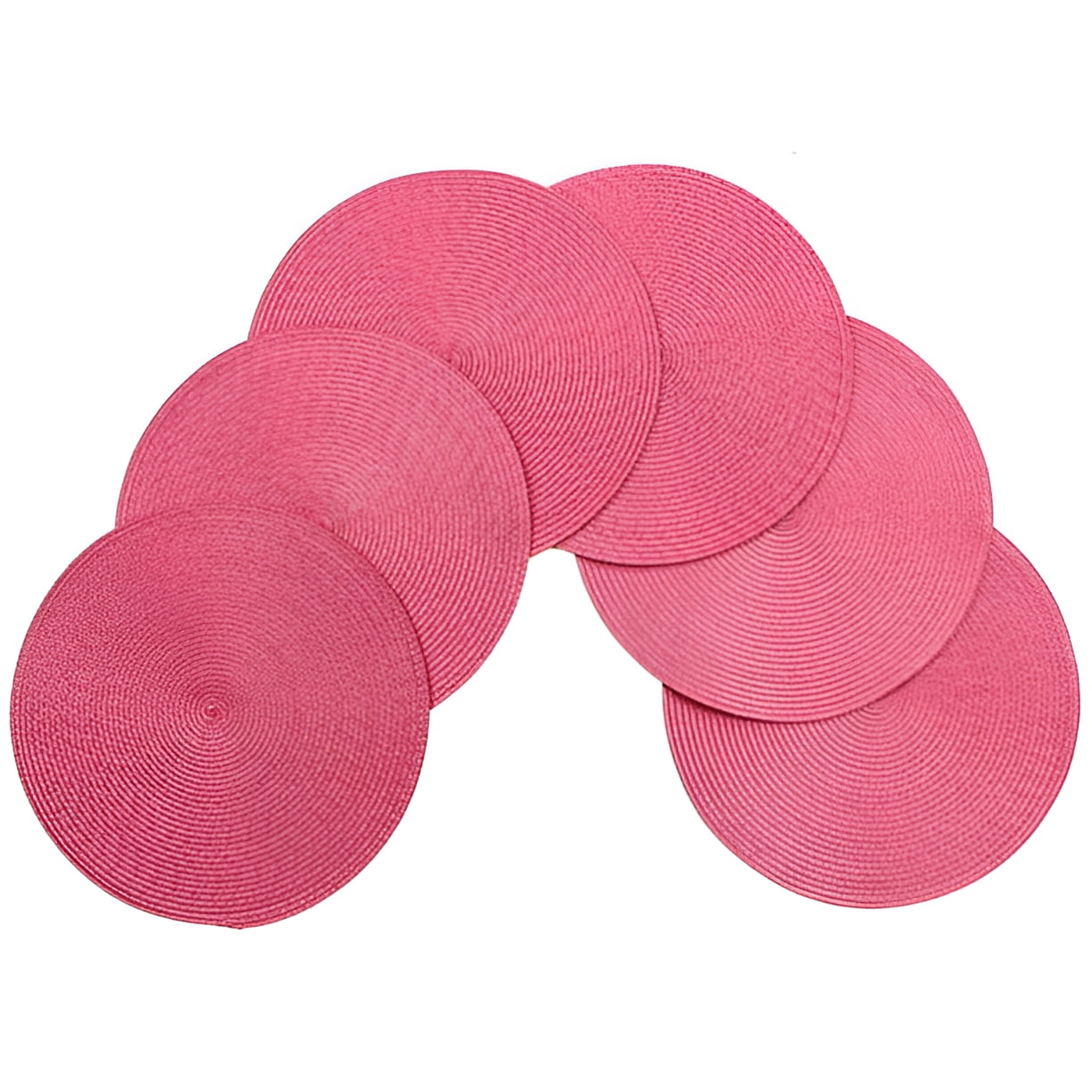 French Rose Polypropylene Round Christmas Placemats and Coasters Set