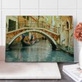 thumbnail image 1 of Venice Cutting Board, Bridge and Traditional Gondola Canals of Famous Touristic City, Decorative Tempered Glass Cutting and Serving Board, Large Size, Bluegrey Orange, by Ambesonne, 1 of 5