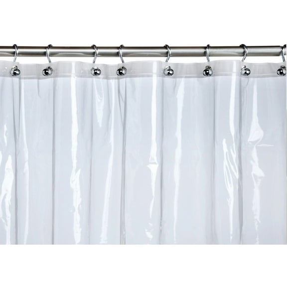 Venice Elegant Home Heavy Duty Vinyl Shower Curtain Liner With 12 Metal Grommets DPC Clear