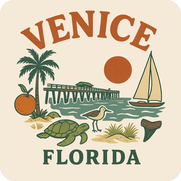 Venice Florida Keepsakes Souvenir Vinyl Sticker – Destination Travel Keepsake Collectible (3-Inches Wide)