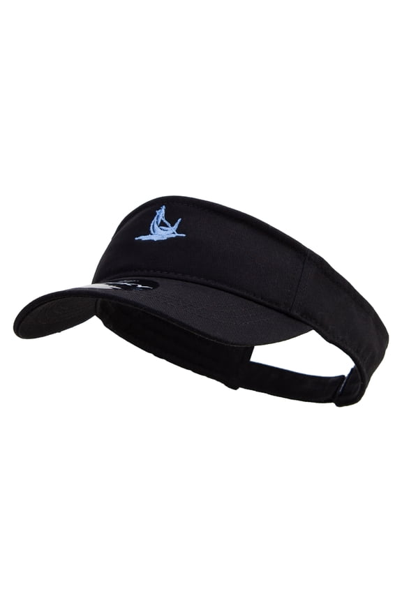 Venice Gondola Logo Embroidered Brushed Sports Visor - Black OSFM