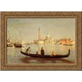 thumbnail image 1 of Venice Gondola on Grand Canal 24x18 Gold Ornate Wood Framed Canvas Art by Camille Corot, 1 of 2