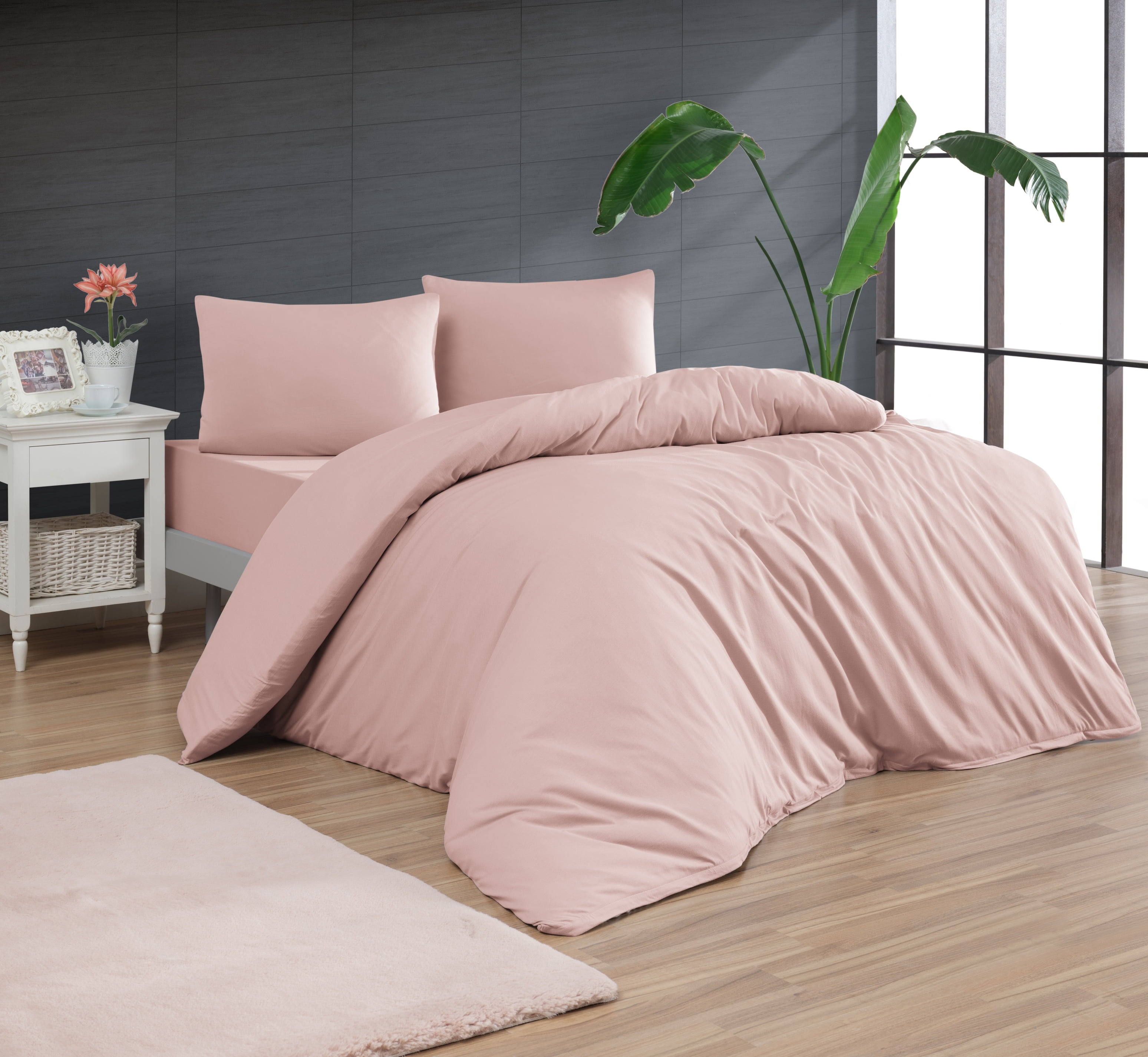 Venice Home 100% Cotton Jersey Duvet Cover Set - 3 Piece Set (King / Cal. King)