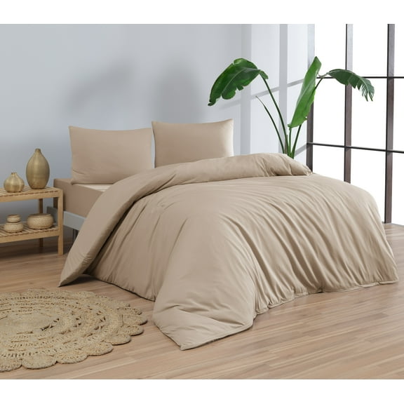 Venice Home 100% Cotton Jersey Duvet Cover Set - 3 Piece Set (King / Cal. King)