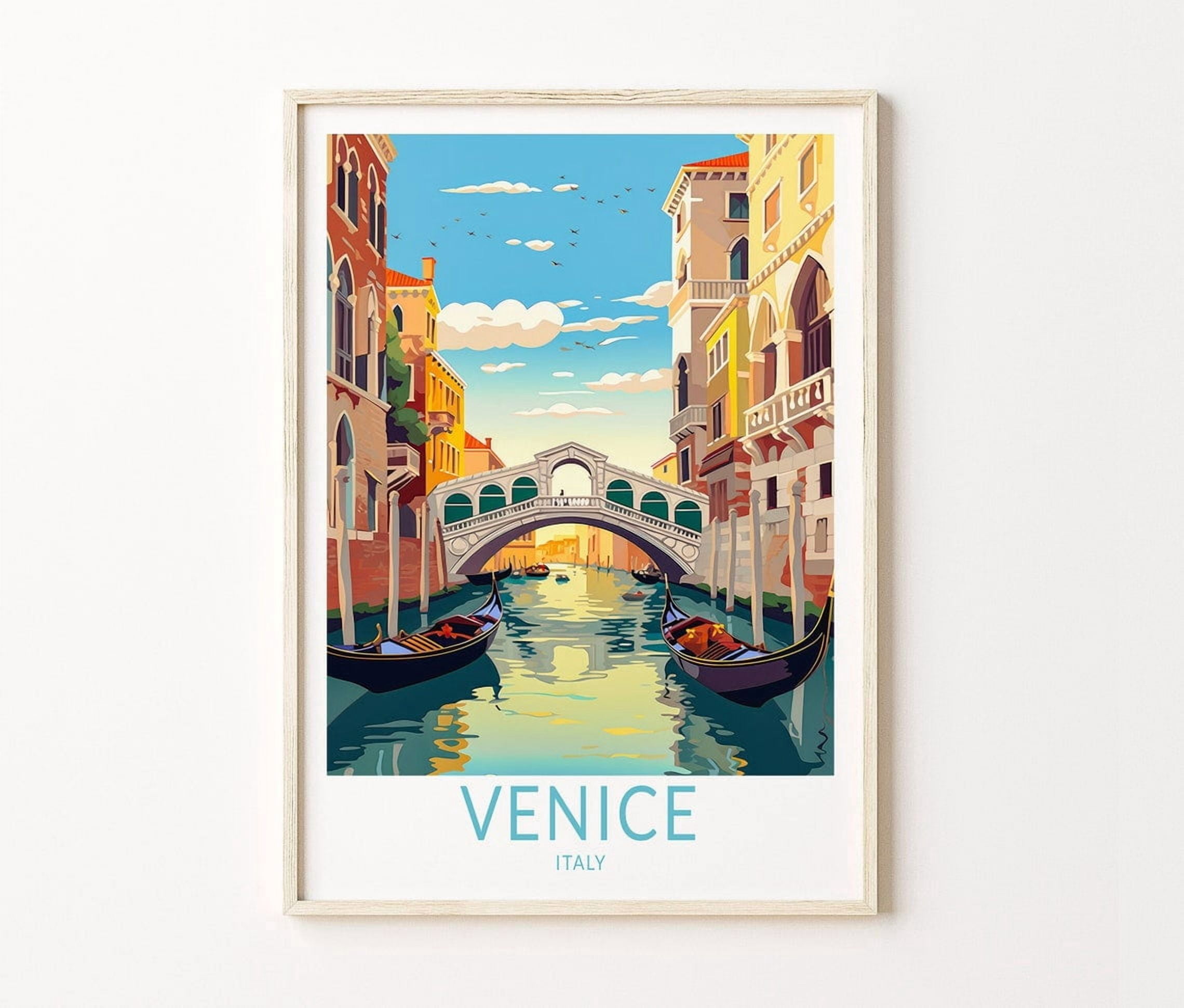 Venice Italy City Travel Wall Art Print, Iconic Italian Canal Home ...