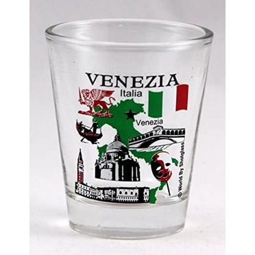 Italia Italy Ceramic Shot Glass - 3oz Traditional Country Name Design For Espresso & Liquor