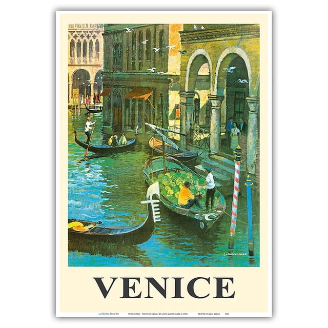 Cravate 100% Soie National Gallery London - Motif Gondoles Venise, Vert Pâle, Neuve Sans étiquette