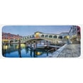 thumbnail image 1 of Venice Kitchen Mat, Morning Twilight Grand Canal Rialto Bridge Water Reflection Scenic Urban, Plush Decorative Kitchen Mat with Non Slip Backing, 47" X 19", Grey Blue Cinnamon, by Ambesonne, 1 of 1